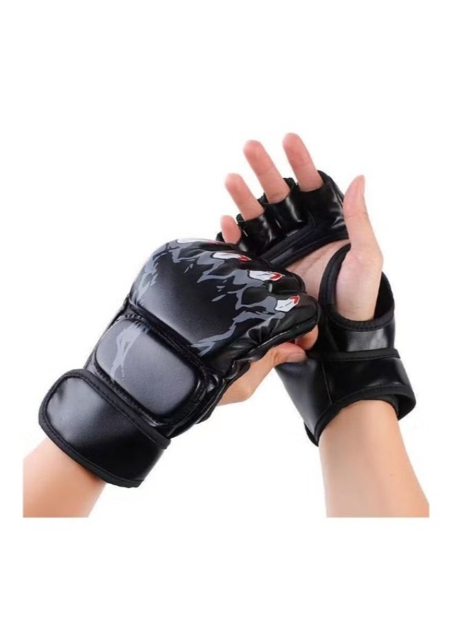 Generic Kickboxing Sparring Gloves MMA Gloves for Men Women Half Finger Boxing Gloves Fighting Gloves Boxing Gloves for Punching Bag Training UFC Gloves  - Image 3