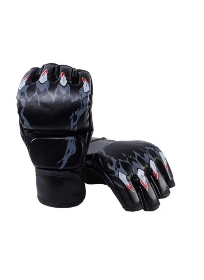 Generic Kickboxing Sparring Gloves MMA Gloves for Men Women Half Finger Boxing Gloves Fighting Gloves Boxing Gloves for Punching Bag Training UFC Gloves  - Image 4