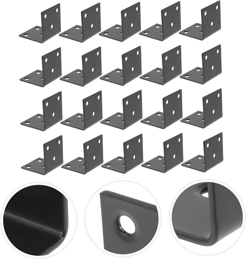 Stainless Steel Corner Braces 20Pcs Heavy Duty Angle Brackets For Furniture Shelves Cabinets - Image 3
