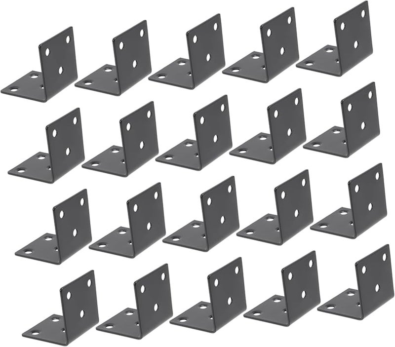 Stainless Steel Corner Braces 20Pcs Heavy Duty Angle Brackets For Furniture Shelves Cabinets - Image 1