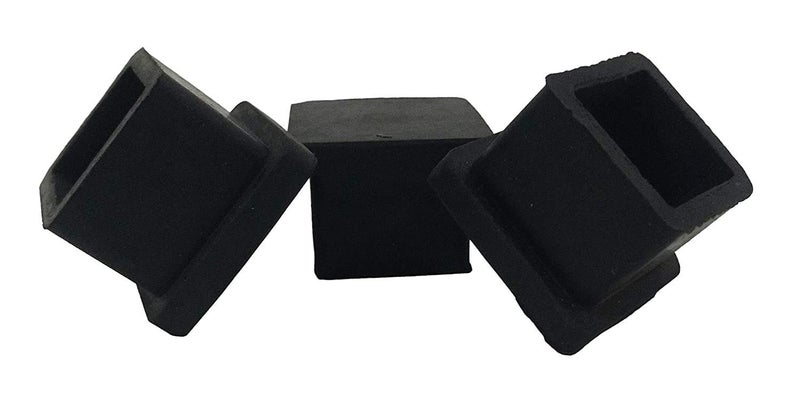 INDIAN DECOR 6022 20 X 20 mm Black Square RubberPVC Furniture Feet Leg CapPack of 20 20 X 20 mm Black Made in India - Image 1