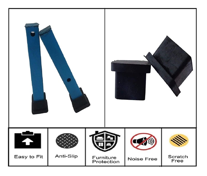 INDIAN DECOR 6022 20 X 20 mm Black Square RubberPVC Furniture Feet Leg CapPack of 20 20 X 20 mm Black Made in India - Image 3