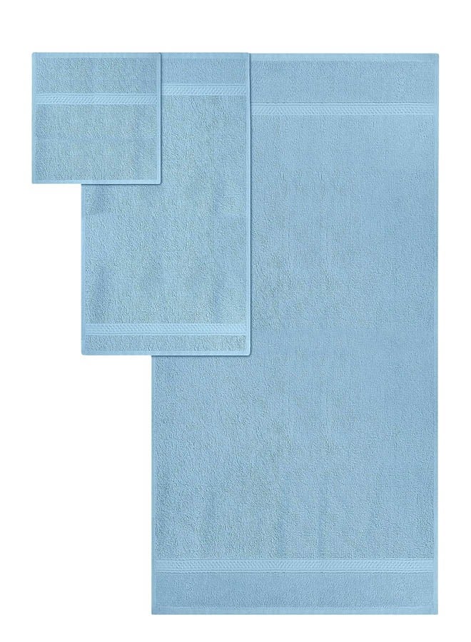 كينغستون طقم مناشف حمام كينجستون عالية الجودة عالية الامتصاص، 2 منشفة حمام، 2 منشفة يد و4 قطع قماش للغسيل، مجموعة مكونة من 8 قطع باللون الأزرق السماوي - Image 3