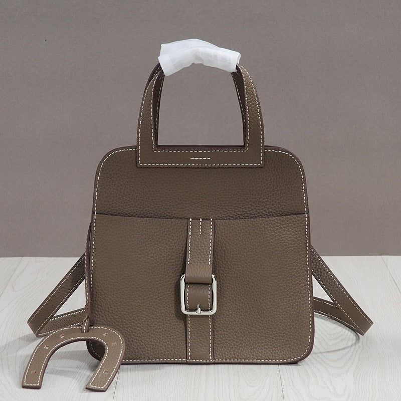 Horseshoe Bag Women'S Envelope Bag First Layer Cowhide Shoulder Crossbody Handbag Genuine Leather Small Square Bag - Image 4