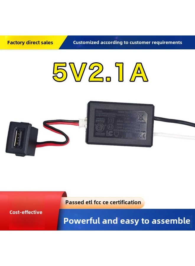 European Standard 5V2A Adapter Floor Lamp Table Lamp Special Safety Standard USB Charger Single USB Socket-Color:Planar Single A Socket  - Image 1