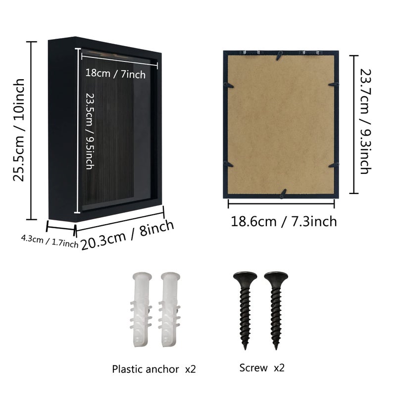 FramePro Travel Shadow Box Top Loading Display Case Frame with Slot on Top for Tickets  Customizable DIY Sweet Gift  Movie Sporting Events Concert Stubs Drink Beer Caps Memory Box  Black 8x10 - Image 3