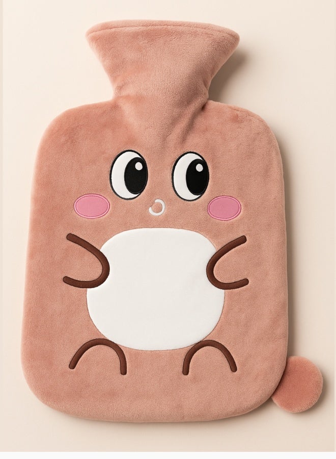 Plush Hot Water Bottle with Soft Cover – Leak-Proof Reusable Heat Therapy Bottle for Pain Relief, Cramps, Muscle Relaxation, Warmth & Cozy Comfort for Kids & Adults (Pink) - Image 5