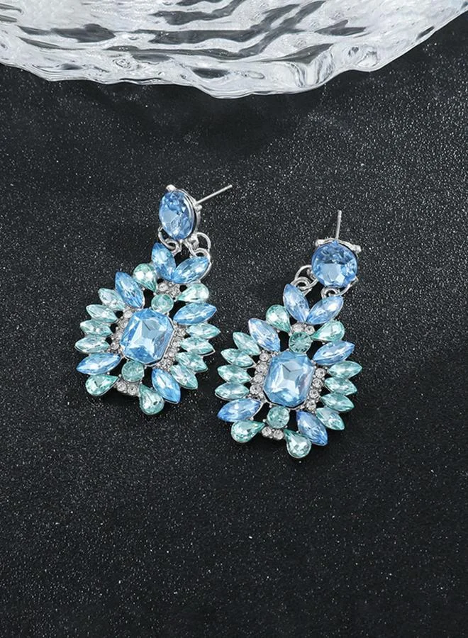 تايك تو أقراط متدلية كريستال أزرق