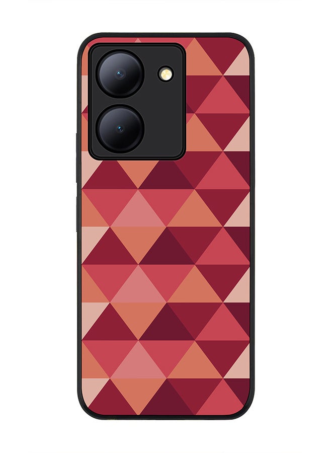 Rugged Black Edge case for Vivo Y36 / Vivo Y36 5G, Slim fit Soft Case Flexible Rubber Edges Anti Drop TPU Gel Thin Cover - Topsy Turvy Triangles