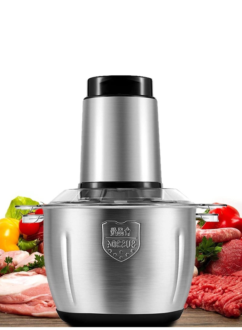 كاست ويف قطاعة ومطحنة لحم كهربائية، محضرة طعام ستانلس ستيل للخضار والفواكه، سعة 3 لتر - Image 1
