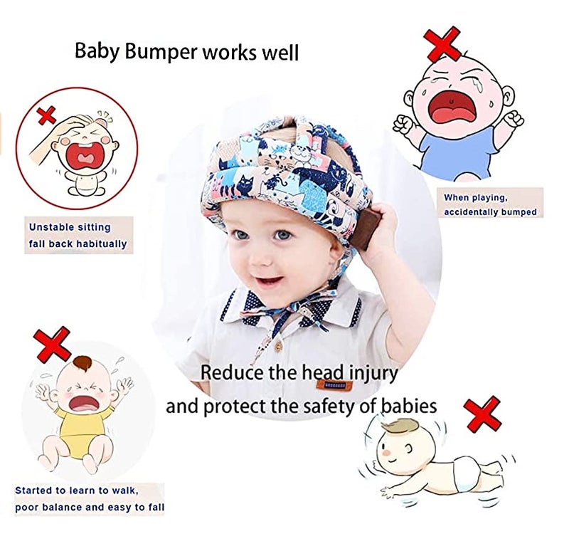 iEasey 360° Anti-Collision Baby Helmet Head Protection Shockproof Protective Hat Infant Toddler Children Head Protection Cap Cotton Hat Head Protection Hat Adjustable Head Protection 6 to 36 Months - Image 4