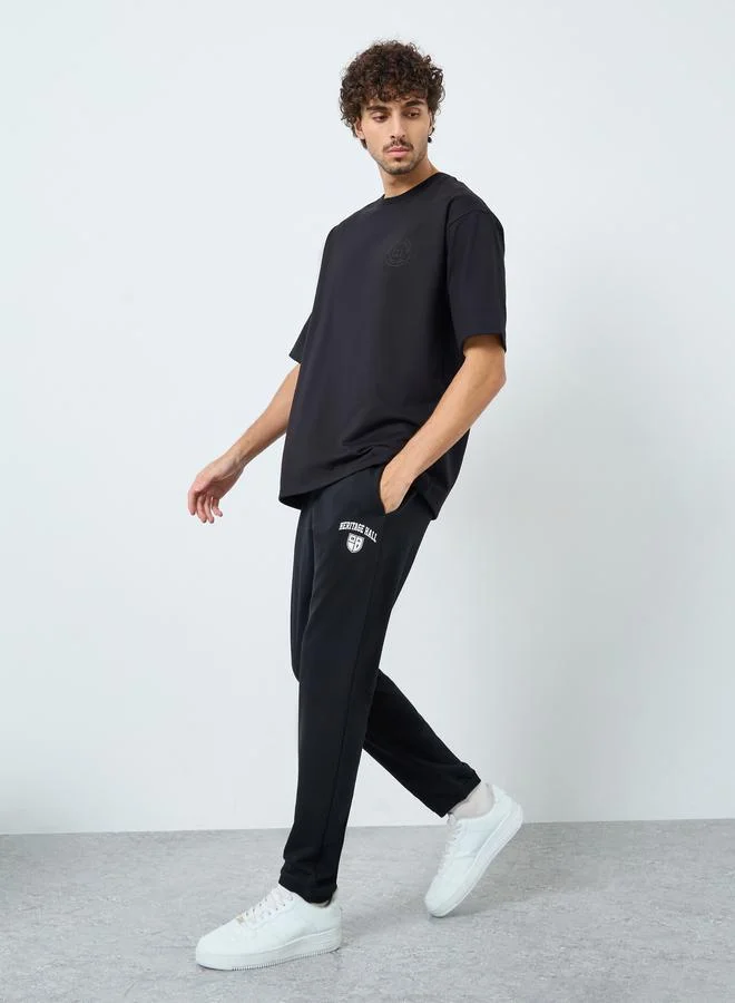 Styli Styli Men Black Slim Fit Terry Joggers with Drawstring