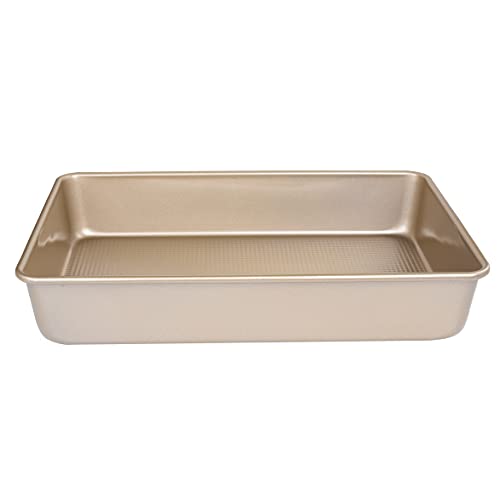 kitCom kitCom Nonstick Roasting Pan for Baking 134x94x24 Inch Heavy Duty Rectangular Baking Pan for Oven Champagne Gold 