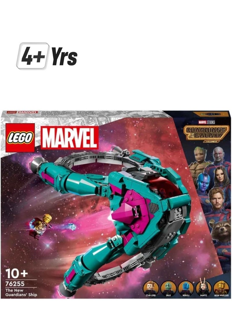 LEGO ليغو 76255 مارفل سفينة الحراس الجدد، لعبة سفينة فضاء قابلة للبناء لحراس المجرة الجزء 3 مع شخصية مانتس، دراكس وستار لورد، مجموعة الأبطال الخارقين - Image 1