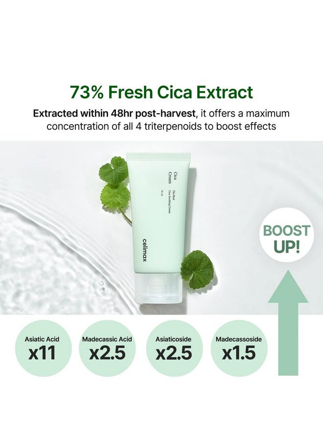 celimax The Real Cica Soothing Cream | With Fresh Cica Extract, Oil Free, Hydrating, Moisturizing, Calming, Lightweight Gel Cream, 50Ml  - Image 2