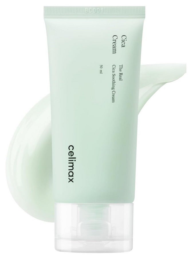 celimax The Real Cica Soothing Cream | With Fresh Cica Extract, Oil Free, Hydrating, Moisturizing, Calming, Lightweight Gel Cream, 50Ml  - Image 1