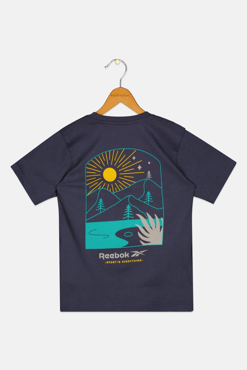 Reebok Kids Boy Short Sleeve Outdoor T-Shirt, Navy - Image 2