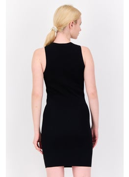 ESPRIT Women Ribbed Mini Dress, Black  - Image 3