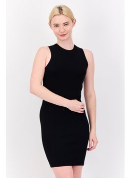 ESPRIT Women Ribbed Mini Dress, Black  - Image 1