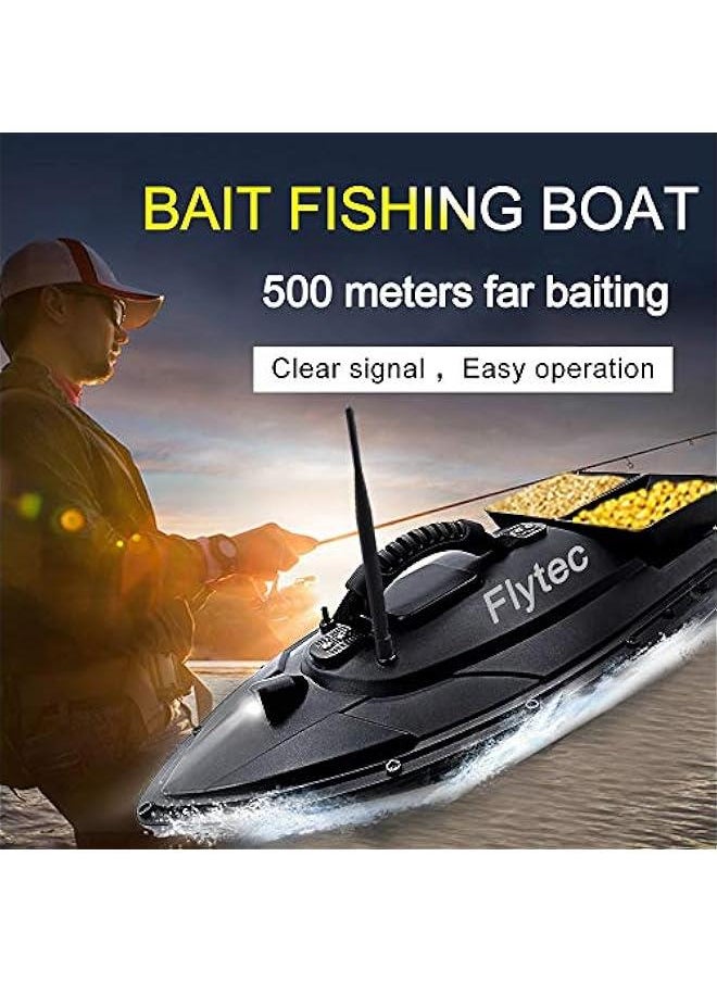 Flytec V500 RC Boat, Fishing Bait Boat Fish Finder 1.5kg Loading 500M Remote Control Double Motor Night Light
