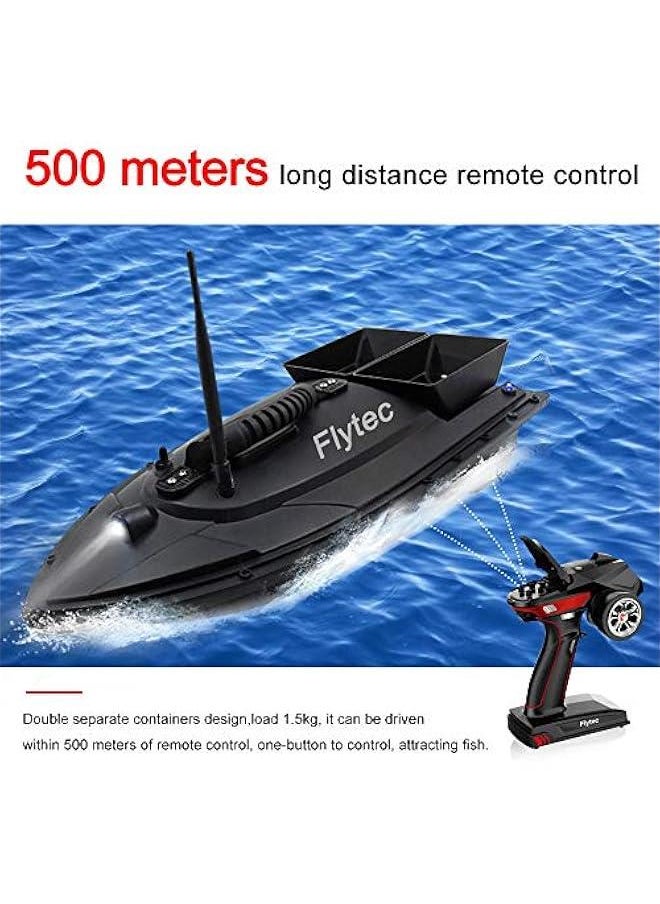 Flytec V500 RC Boat, Fishing Bait Boat Fish Finder 1.5kg Loading 500M Remote Control Double Motor Night Light