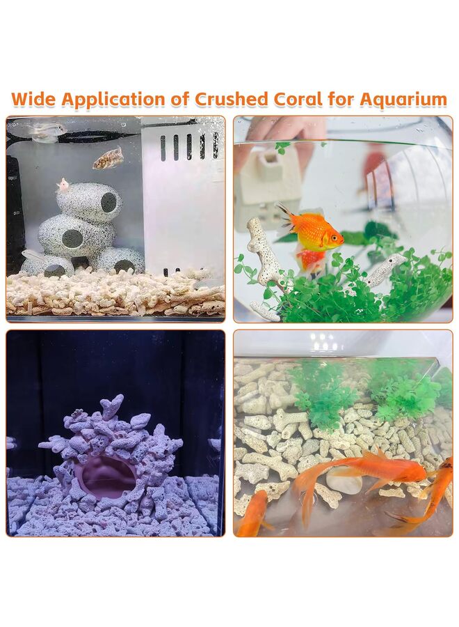2.2 lb Crushed Coral for Aquarium, Freshwater Qquarium, Corals with Mesh Bag for Fish Tank to Raise ph and Filter Media Decorations - Image 3