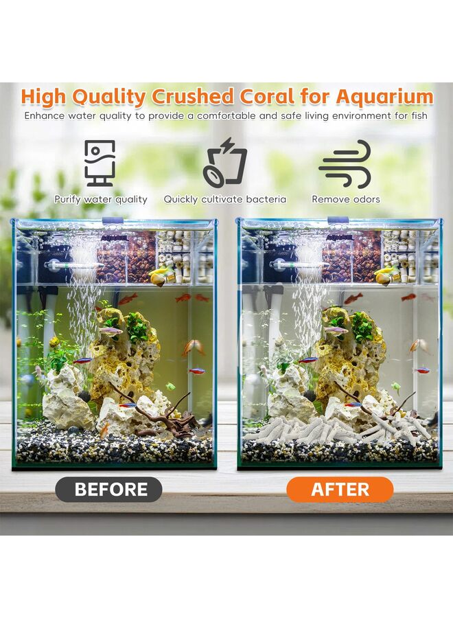 2.2 lb Crushed Coral for Aquarium, Freshwater Qquarium, Corals with Mesh Bag for Fish Tank to Raise ph and Filter Media Decorations - Image 4