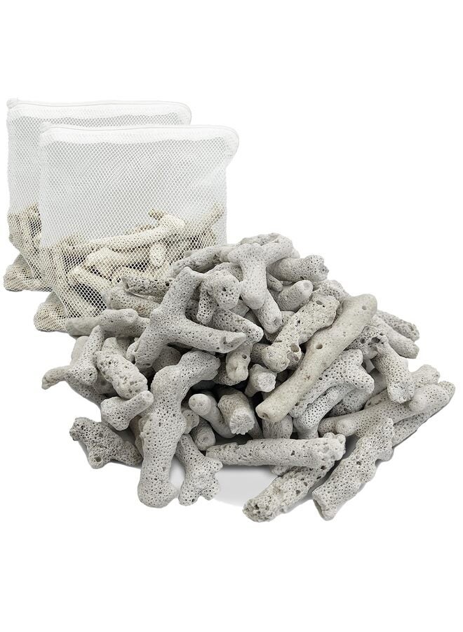 2.2 lb Crushed Coral for Aquarium, Freshwater Qquarium, Corals with Mesh Bag for Fish Tank to Raise ph and Filter Media Decorations - Image 1