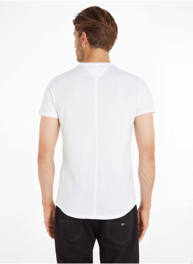 TOMMY HILFIGER Men's Classics Slim Fit T-Shirt, White  - Image 3