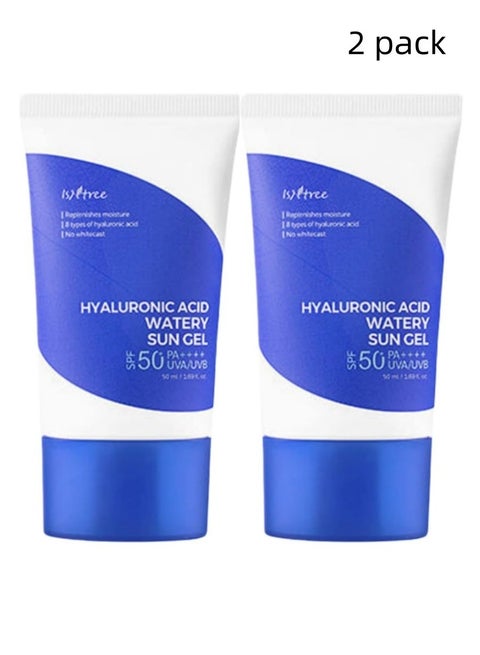 ISNTREE RADIATION PROTECTION: Isnttree Hydrating Sunscreen Gel Infused with Eight Types of Hyaluronic Acid, SPF, SPF, UVA, UVB and Broad Spectrum, 2-pack