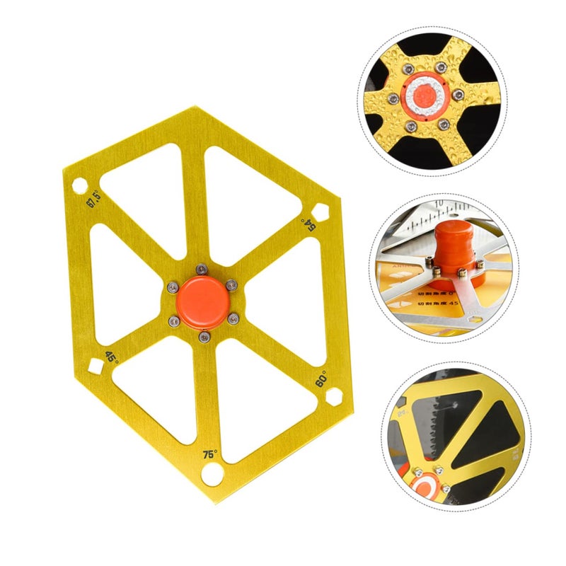 Aluminum Ruler Multi Angle Measuring Tool Hexagon Gauge Protractor for Woodworking Angle Cutting Photo Frame Making - Image 4