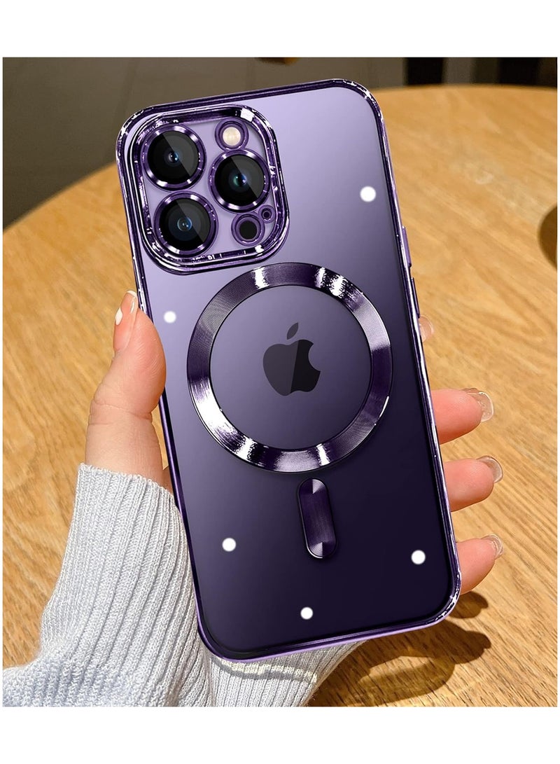ELTRAZONE Magnetic Phone Case Compatible with iPhone 15 Pro Case, Camera Lens Full Protection, Non-Yellowing Shockproof Ultra Slim Silicone Cover Support Wireless Charging - Image 1