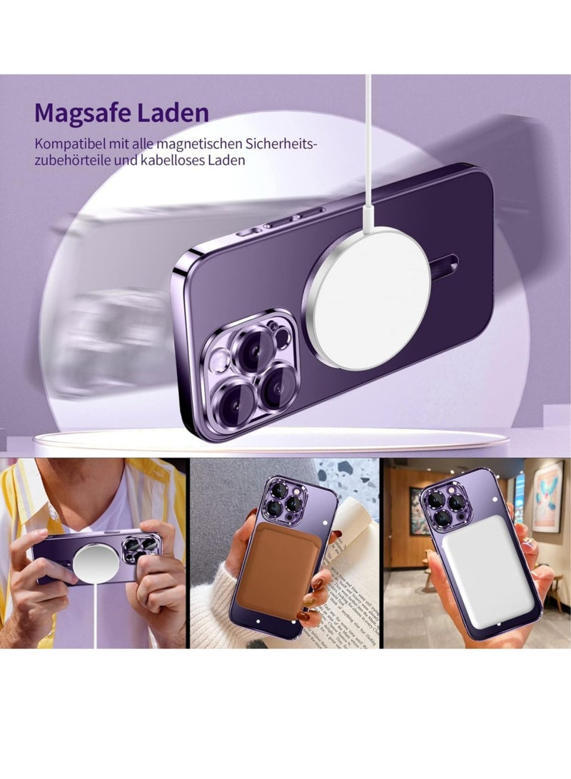 ELTRAZONE Magnetic Phone Case Compatible with iPhone 15 Pro Case, Camera Lens Full Protection, Non-Yellowing Shockproof Ultra Slim Silicone Cover Support Wireless Charging - Image 4
