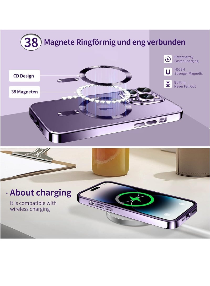 ELTRAZONE Magnetic Phone Case Compatible with iPhone 15 Pro Case, Camera Lens Full Protection, Non-Yellowing Shockproof Ultra Slim Silicone Cover Support Wireless Charging - Image 3