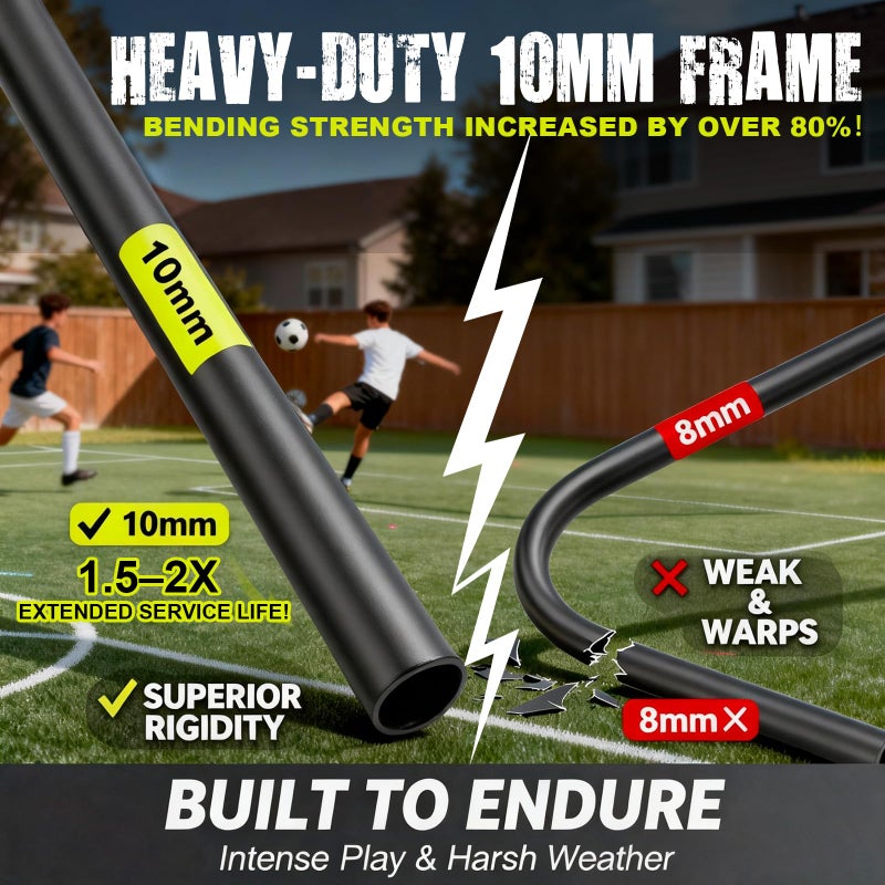 JOYAIRE Soccer Goals for Backyard Set, Portable Kids Toddler Soccer Goal 2 of 4' x 3', Pop Up Soccer Net Soccer Training Equipment with Size 4 Soccer Ball, Carry Bag, Youth Games, Sports, Outdoor Play - Image 3
