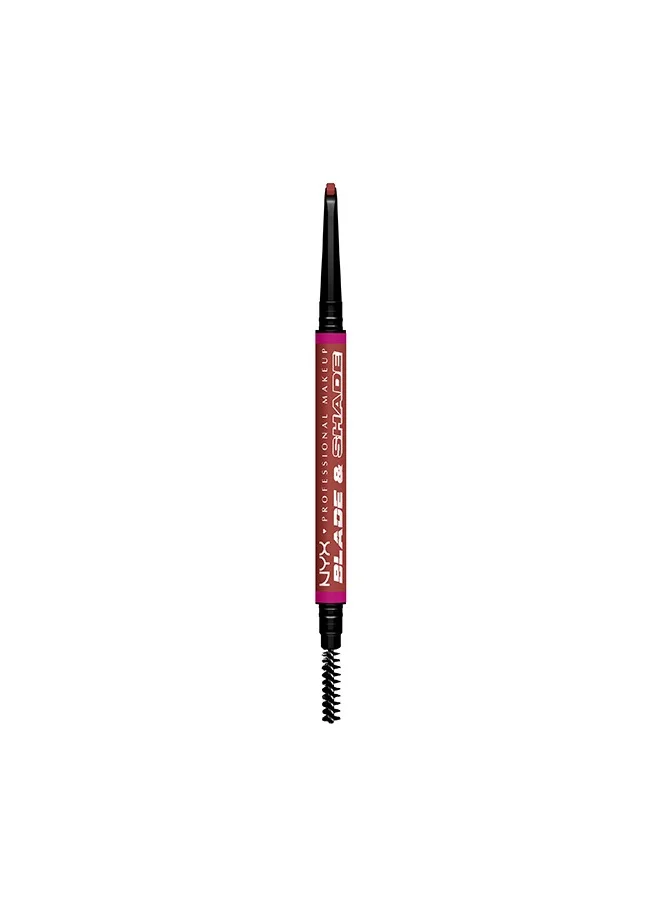 NYX PROFESSIONAL MAKEUP NYX Professional Makeup Blade & Shade, Dual Edged Brow Pencil, Up to 16HR wear, Smooth-glide pigment, Rich Auburn