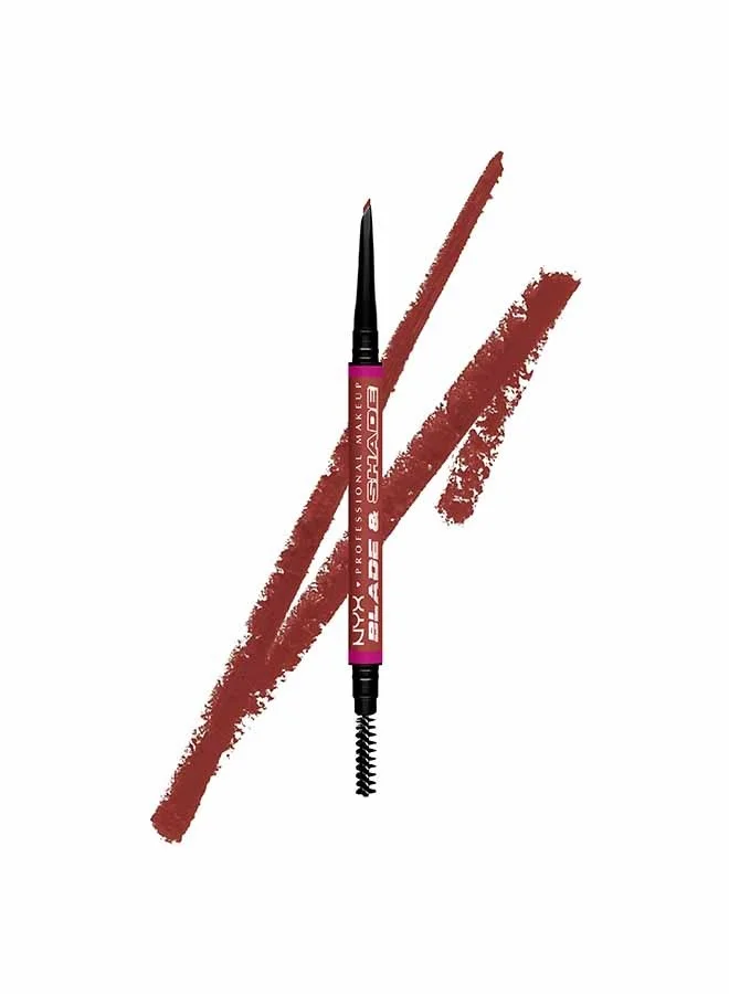 NYX PROFESSIONAL MAKEUP NYX Professional Makeup Blade & Shade, Dual Edged Brow Pencil, Up to 16HR wear, Smooth-glide pigment, Rich Auburn