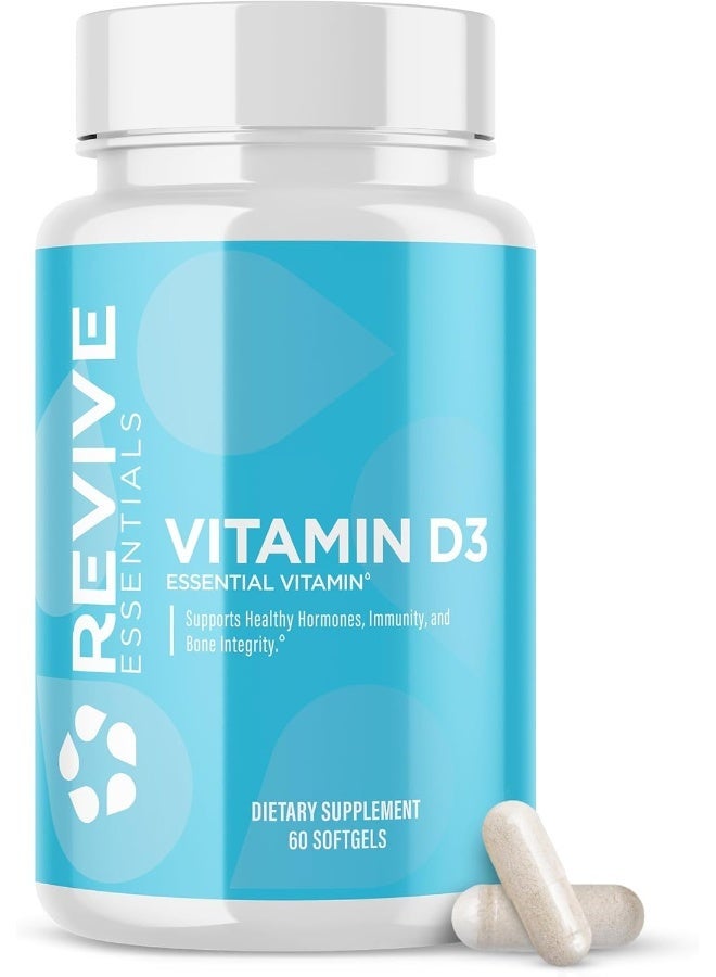 ريفايف يدعم فيتامين د3 قوة العظام ووظيفة الجهاز المناعي والأداء العضلي الطبيعي وامتصاص الكالسيوم 125 ميكروجرام - 60 كبسولة - Image 1