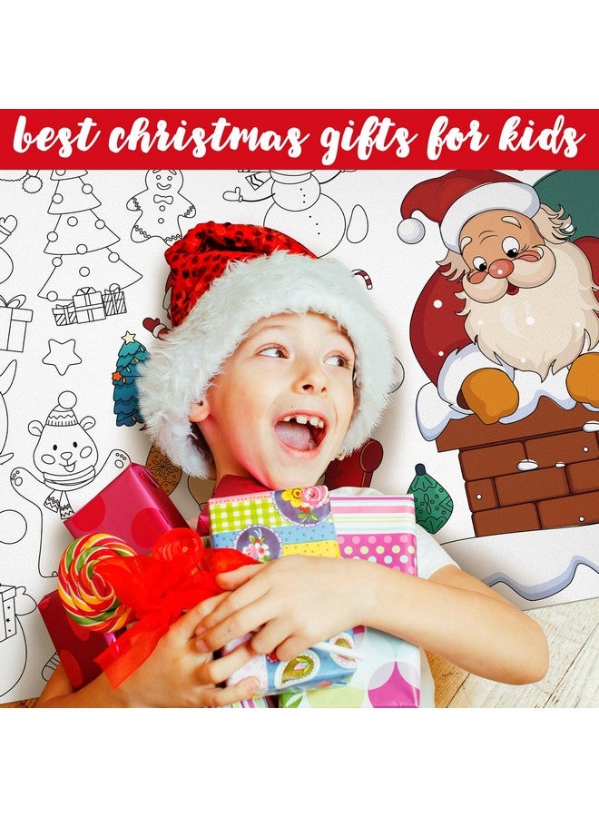 Zhanmai Zhanmai 3 Pcs Giant Jumbo Coloring Poster with Crayon Large Coloring Tablecloth Art Party Paper Banner Jumbo Wall Decoration for Adults(Santa) - Image 5