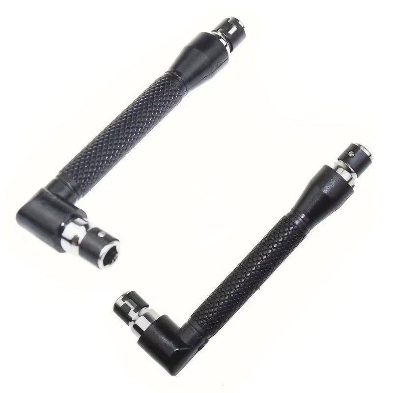 TorSor 2 Pack 1/4" Bit Driver Handle 90 Degree L-Shaped Right Angle Stubby Wrench Screwdriver Drive Handle Bits Driver Holder for Drill Bit Set with 1/4 Inch Hex Shank Metric & SAE Screwdriver Set - Image 4