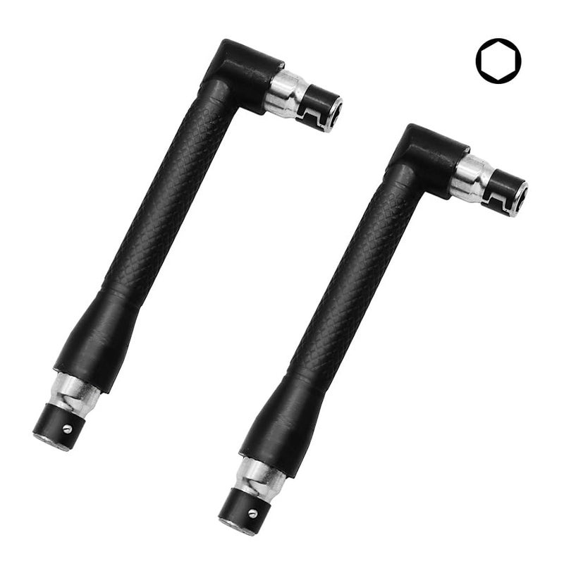 TorSor 2 Pack 1/4" Bit Driver Handle 90 Degree L-Shaped Right Angle Stubby Wrench Screwdriver Drive Handle Bits Driver Holder for Drill Bit Set with 1/4 Inch Hex Shank Metric & SAE Screwdriver Set - Image 1