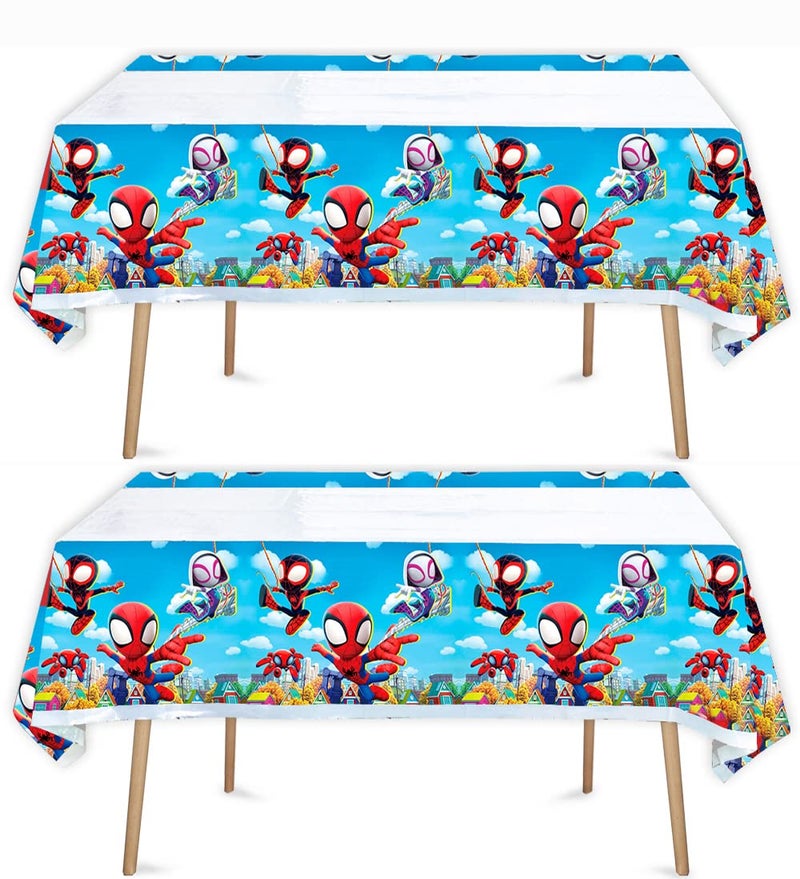 SUTRADHAR 2pcs Spiderman Tablecloth Table Cover for Spiderman Theme Birthday Party Supplies Decorations 70 x 422pcs 1 - Image 2