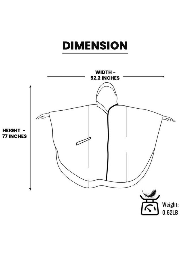 HACER Poncho Raincoat Waterproof Rainwear Adult Lightweight Hooded Unisex Cape for Hiking Camping Emergency- Khaki - Image 2