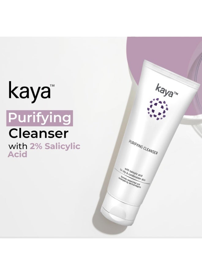kaya Clinic Acne Free Purifying Cleanser, Salicylic Acid face wash for pimple-prone, combination, oily skin, 100 ml - Image 2