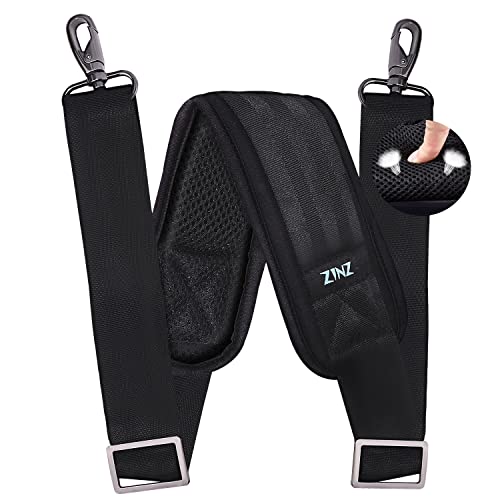 ZINZ 79 inch Shoulder Strap, Extra-thick Fixed Cushion Pad and Dual Clasps Universal Replacement Strap with Metal Swivel Hooks for Laptop Bags, Luggage Bags, Camera, Crossbody (200cm,Black) - Image 1