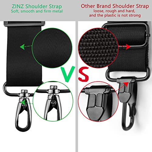 ZINZ 79 inch Shoulder Strap, Extra-thick Fixed Cushion Pad and Dual Clasps Universal Replacement Strap with Metal Swivel Hooks for Laptop Bags, Luggage Bags, Camera, Crossbody (200cm,Black) - Image 3