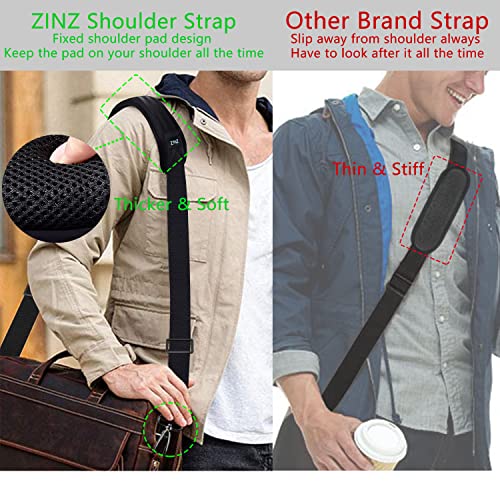 ZINZ 79 inch Shoulder Strap, Extra-thick Fixed Cushion Pad and Dual Clasps Universal Replacement Strap with Metal Swivel Hooks for Laptop Bags, Luggage Bags, Camera, Crossbody (200cm,Black) - Image 4