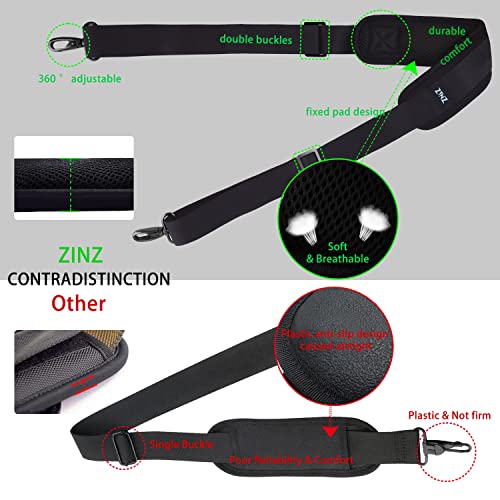 ZINZ 79 inch Shoulder Strap, Extra-thick Fixed Cushion Pad and Dual Clasps Universal Replacement Strap with Metal Swivel Hooks for Laptop Bags, Luggage Bags, Camera, Crossbody (200cm,Black) - Image 5