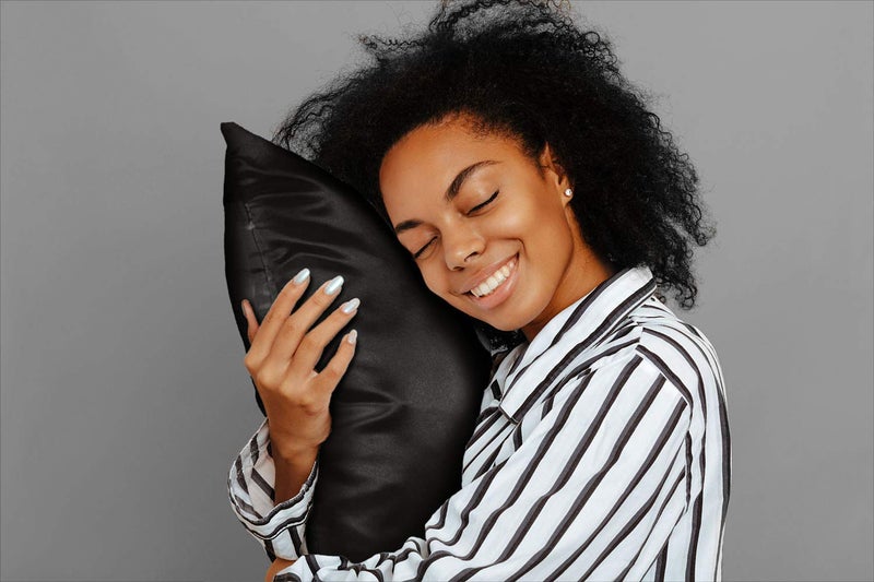 SHOPBEDDING ShopBedding Black Satin Pillowcase for Hair and Skin  Silk Pillowcase Black 2 Pack  Luxury Satin Pillowcases with Zipper Closure  Satin Pillow Case Cover Queen Satin Silk Pillowcase for Hair & Skin  - Image 5