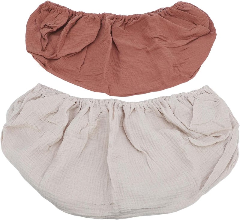 2pcs Soft Breathable Diaper Changing Pad Cover, 360° Elastic Double Layered Fabric, Fits Most Standard Changing Pads for Newborns and Babies (Coffee Apricot) - Image 1